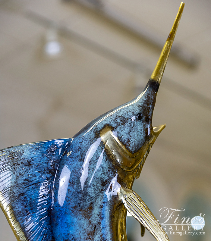 Bronze Statues  - Jumping Marlin Bronze Sculpture - BS-1723